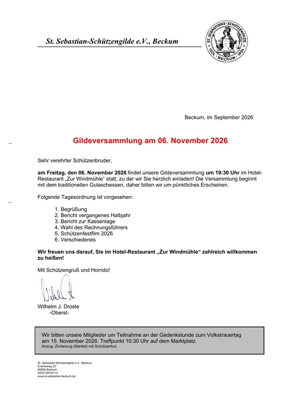 Einladung Gildeversammlung 06. November 2026 HP